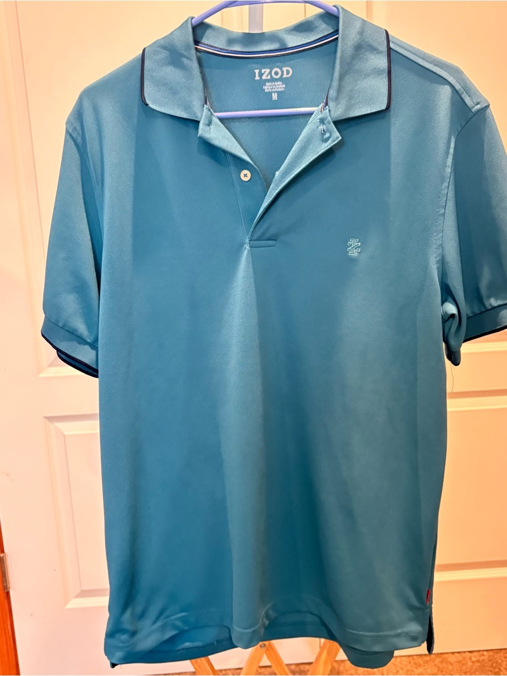 IZOD Advantage Performance Polo Men’s M Teal Turquoise Golf Stretch